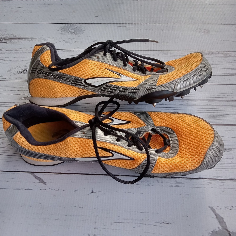 Brooks Surge Spiked‎ Track Field Running Shoes Women's Size 9.5 Orange Silver